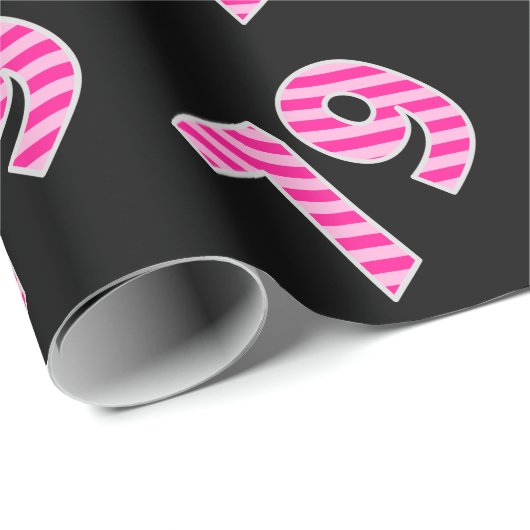 Pink Stripes 79 Event # (Verjaardag, Jubileum) Cadeaupapier (Rol Hoek)