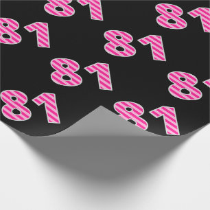 Pink Stripes 81 Event # (Verjaardag, Jubileum) Cadeaupapier
