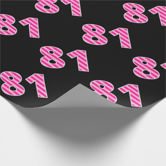 Pink Stripes 81 Event # (Verjaardag, Jubileum) Cadeaupapier (Hoek)
