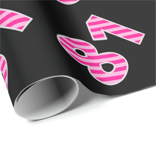 Pink Stripes 81 Event # (Verjaardag, Jubileum) Cadeaupapier (Rol Hoek)