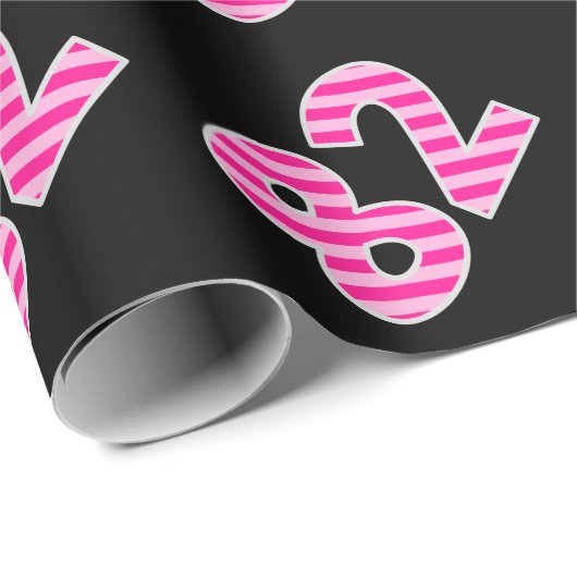 Pink Stripes 82 Event # (Verjaardag, Jubileum) Cadeaupapier (Rol Hoek)