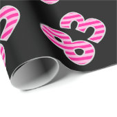Pink Stripes 83 Event # (Verjaardag, Jubileum) Cadeaupapier (Rol Hoek)