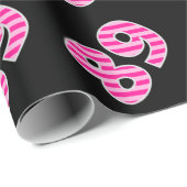 Pink Stripes 89 Event # (Verjaardag, Jubileum) Cadeaupapier (Rol Hoek)