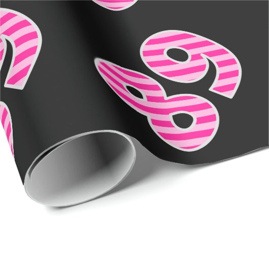 Pink Stripes 89 Event # (Verjaardag, Jubileum) Cadeaupapier (Rol Hoek)