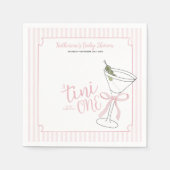 Pink Stripes A Tini One is onderweg met een cockta Servet (Voorkant)