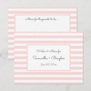 Pink Stripes Baby shower Advies, gebed Advieskaart
