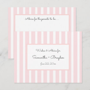 Pink Stripes Baby shower Advies, gebed Advieskaart