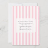 Pink Stripes Baby Shower girl Invitation Kaart (Achterkant)