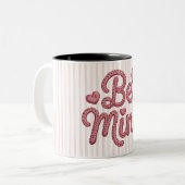 Pink Stripes Be Mine Tweekleurige Koffiemok (Voorkant links)