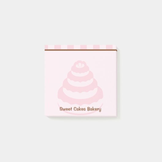 Pink Stripes Cake Bakery Post-it Notitieblok Post-it® Notes (Voorkant)