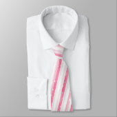 Pink Stripes Christmas Neck Tie Stropdas (Gebonden)