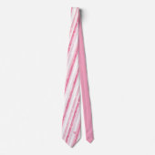 Pink Stripes Christmas Neck Tie Stropdas (Voorkant)