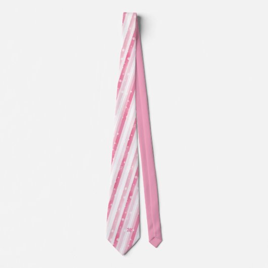 Pink Stripes Christmas Neck Tie Stropdas (Voorkant)