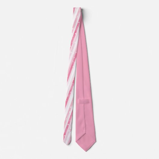 Pink Stripes Christmas Neck Tie Stropdas (Achterkant)
