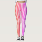 Pink Stripes Classic Leggings (Voorkant)