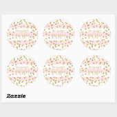 Pink Stripes Confetti Ze is klaar om te Poppen Ronde Sticker (Vel)