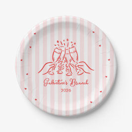 Pink Stripes Galentine's  Papieren Bordje