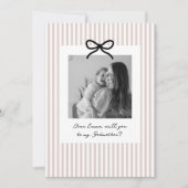 Pink Stripes Godmother Proposal Kaart (Voorkant)