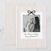 Pink Stripes Godmother Proposal Kaart (Voorkant / Achterkant)