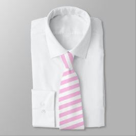 Pink Stripes Groom Groomsmen Voeg Naam & Leuke Fei Stropdas