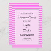 Pink Stripes ingelijst verlovingsfeest Kaart (Voorkant / Achterkant)