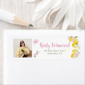 Pink Stripes Lemons and Flowers Grad Labels Floral (Insitu)