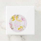 Pink Stripes Lemons and Flowers Graduation Bedankjes Labels (In situ)