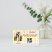 Pink Stripes Lemons Graduation Party Informatiekaartje (Staand voorkant)