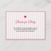 Pink Stripes Little Sweetheart Baby Shower Books
