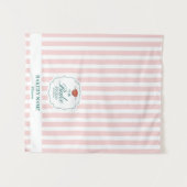 Pink Stripes Logo Table Pop Up Shop Vendor Runner Wandkleed (Voorkant (horizontaal))