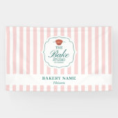 Pink Stripes Logo Wall Pop Up Shop Vendor Event Spandoek (Horizontaal)