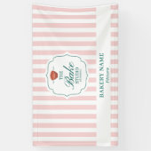 Pink Stripes Logo Wall Pop Up Shop Vendor Event Spandoek (Verticaal)