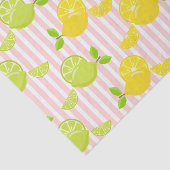PINK STRIPES MET LEMONS EN LIMES TISSUEPAPIER (Detail)