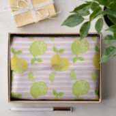 PINK STRIPES MET LEMONS EN LIMES TISSUEPAPIER (Geschenk)