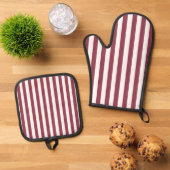 Pink Stripes  Ovenwant & Pannenlap Set (Top down)