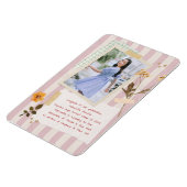 Pink Stripes Scrapbook Style Graduation Photo Magneet (Linkerzijde)