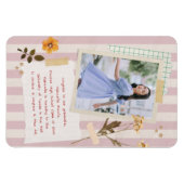 Pink Stripes Scrapbook Style Graduation Photo Magneet (Horizontaal)