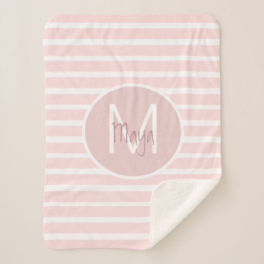 PINK STRIPES SHERPA BLANKET DEKEN (Voorkant)