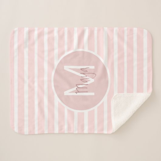 PINK STRIPES SHERPA BLANKET SHERPA DEKEN (Voorkant (horizontaal))