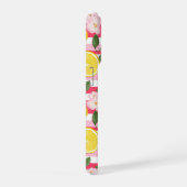 Pink Stripes Summer Lemon Pattern iPhone Case Hoesje (Rechterkant)