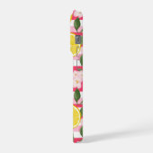 Pink Stripes Summer Lemon Pattern iPhone Case Hoesje (Linkerkant)