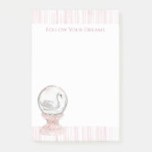 Pink Stripes Swan   Post-it® Notes (Voorkant)