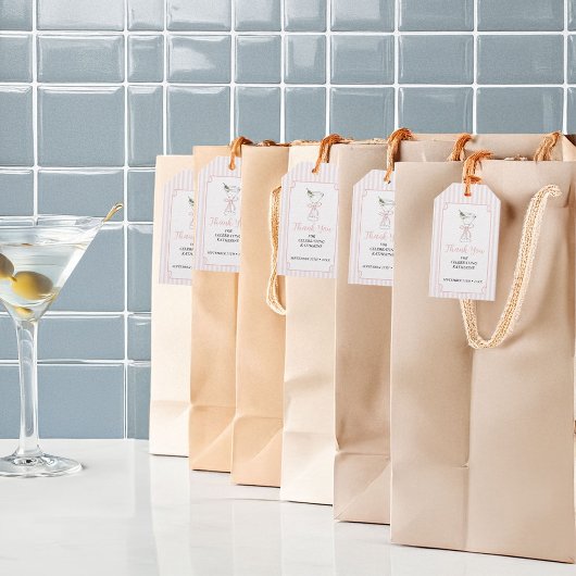 Pink Stripes Tini One is onderweg Cadeaulabel