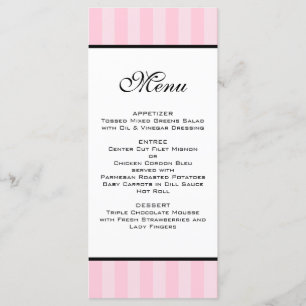 Pink Stripes Weddenschap Menu