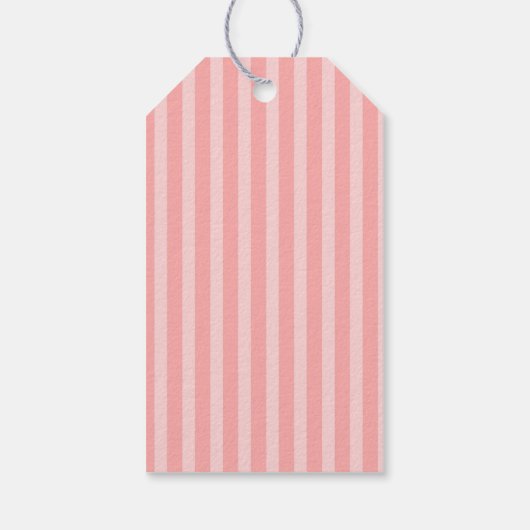 Pink Stripes with Butterfly Birthday Cadeaulabel (Achterkant)
