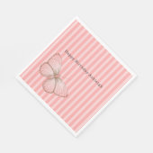 Pink Stripes with Butterfly Birthday Servet (Hoek)