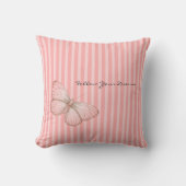 Pink Stripes with Butterfly Kussen (Voorkant)