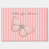 Pink Stripes with Butterfly Magneet (Voorkant)