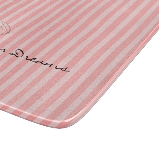 Pink Stripes with Butterfly Snijplank (Hoek)