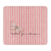 Pink Stripes with Butterfly Snijplank (Voorkant)